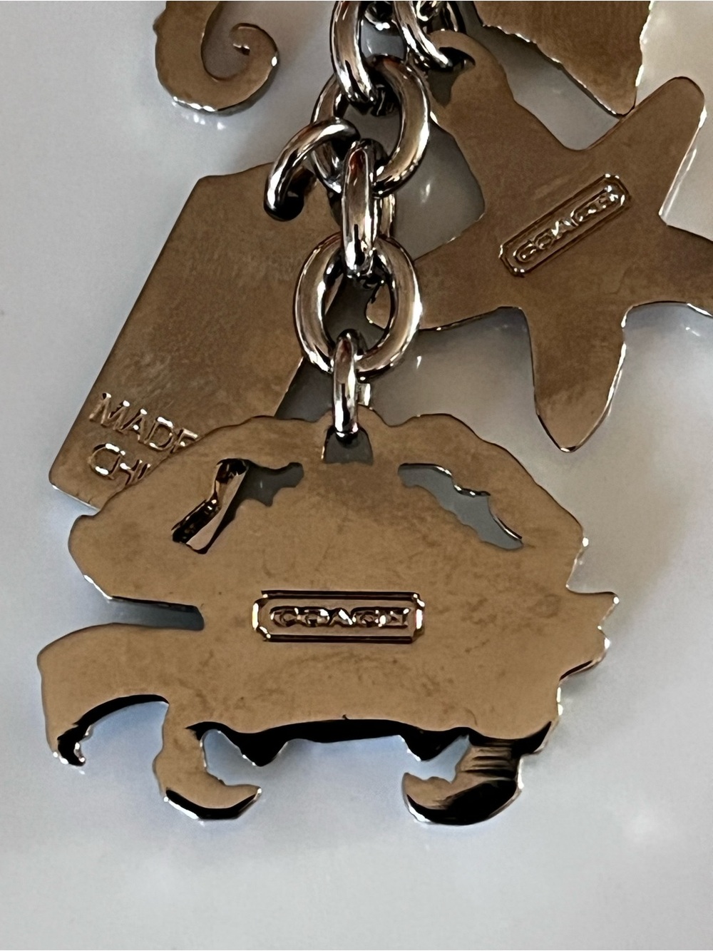 Rare Authentic COACH Keychain Under the Sea Silver w 5 charms - Picture 8 of 14